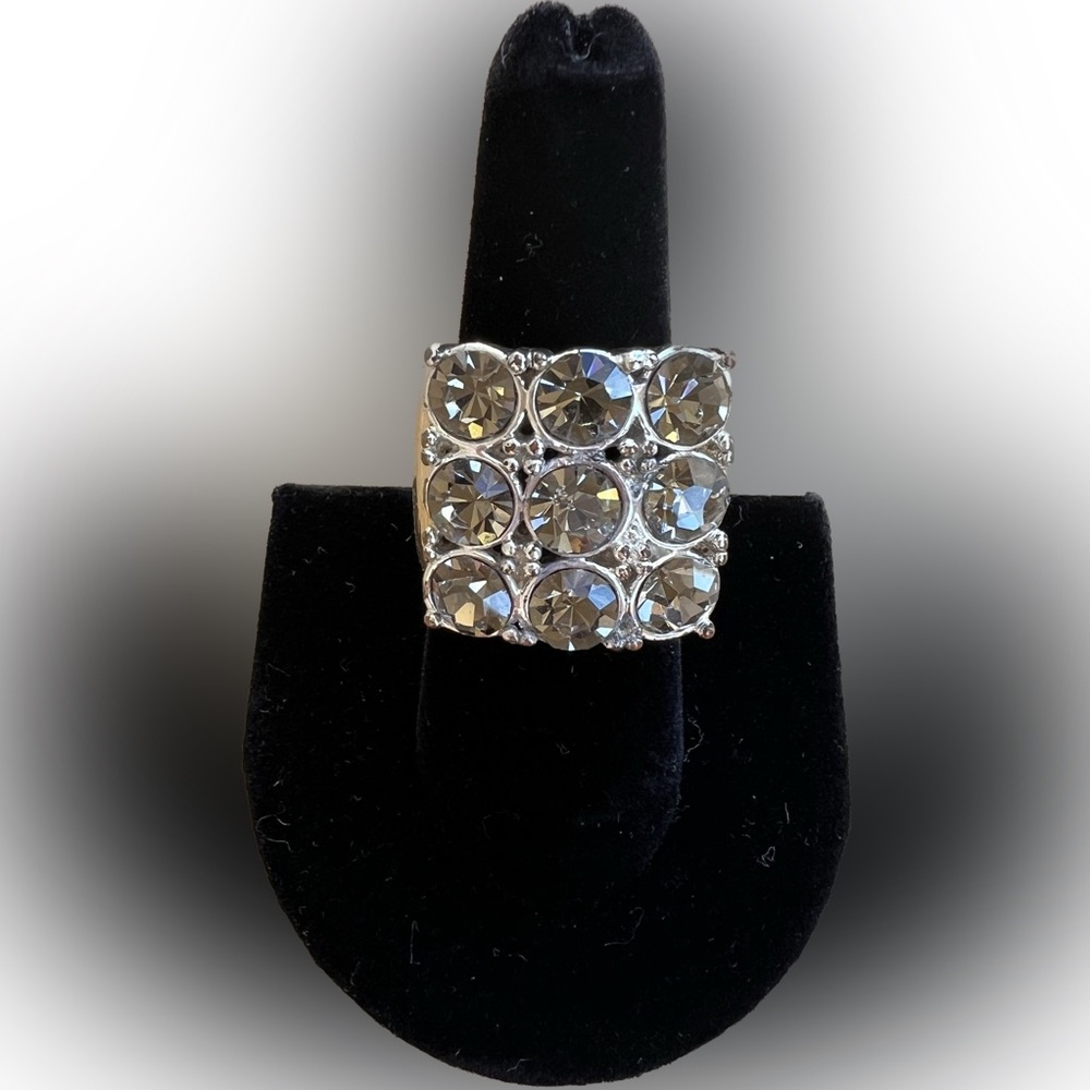 Silver & Smokey Quartz Ring SZ 7